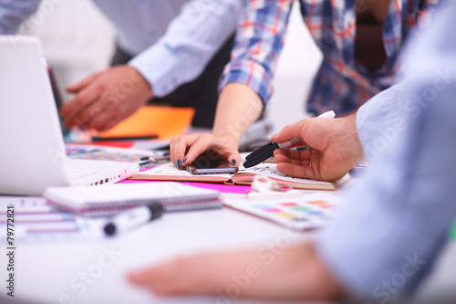 Young business people working at office on new project