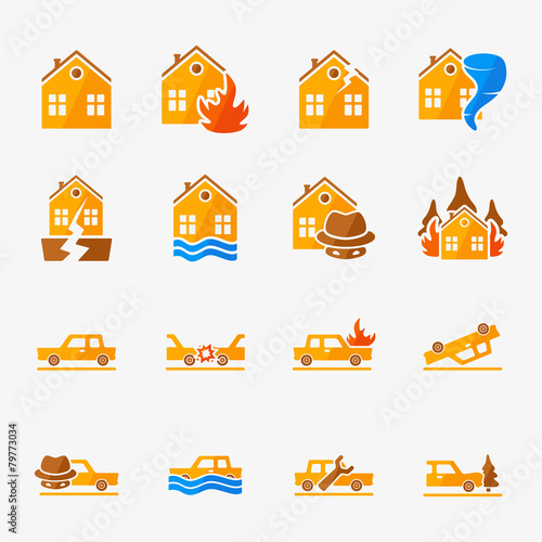 Insurance icons set