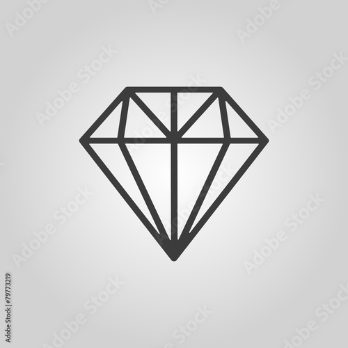 The diamond icon. Jewel symbol. Flat