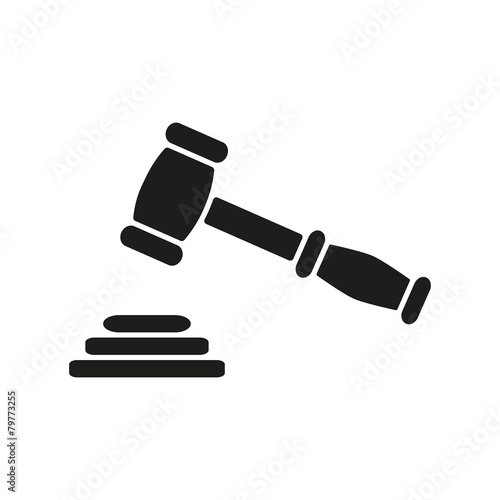 The judge or auction hammer icon. Justice symbol