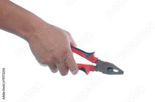 hand holding pliers