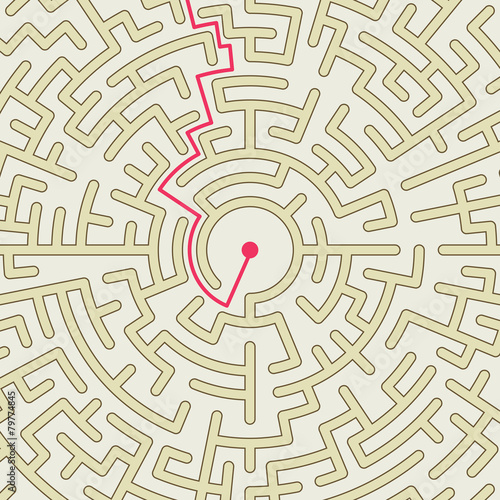 close-up look at circular maze
