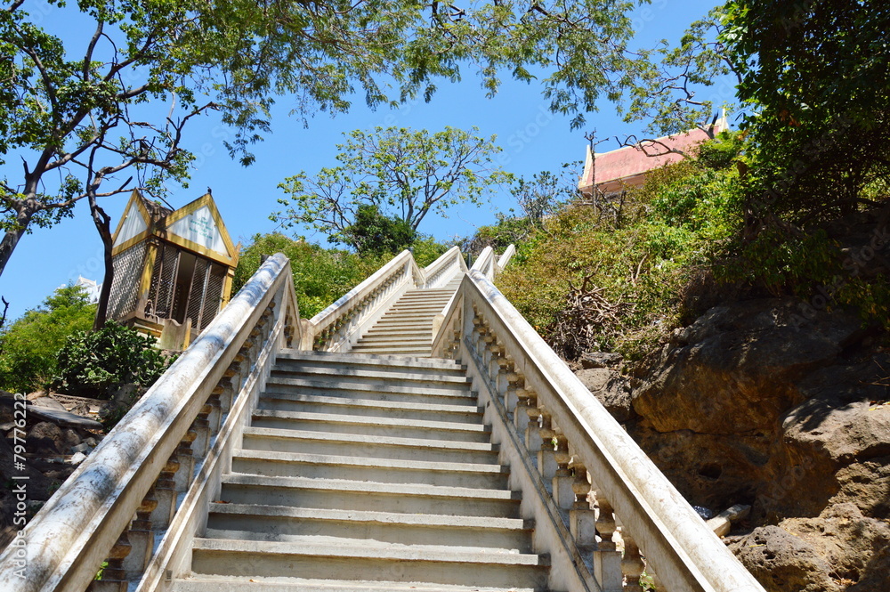 stair way to temple on the mountain