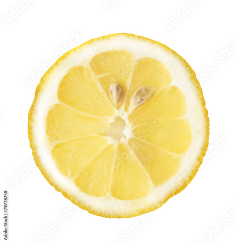 slice of lemon on white background
