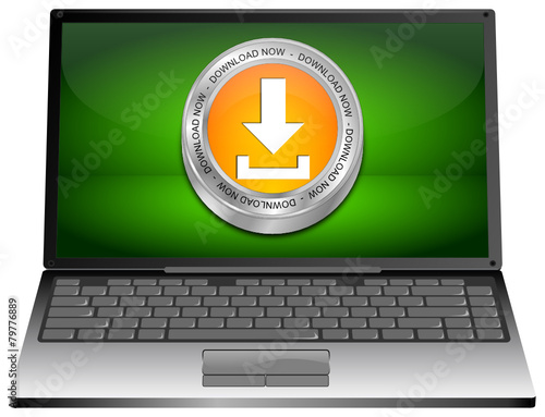 Laptop mit Download Button