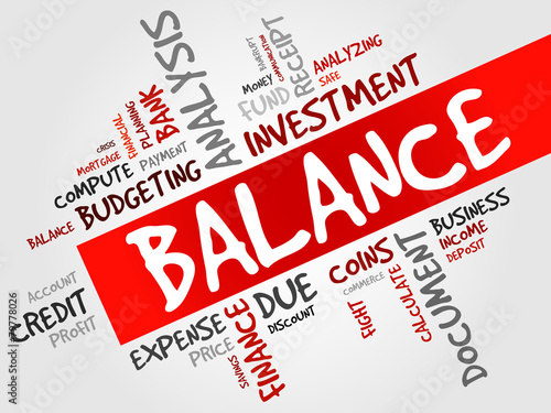 BALANCE word cloud, business concept