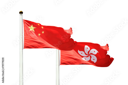 Photography China and Hong Kong flags