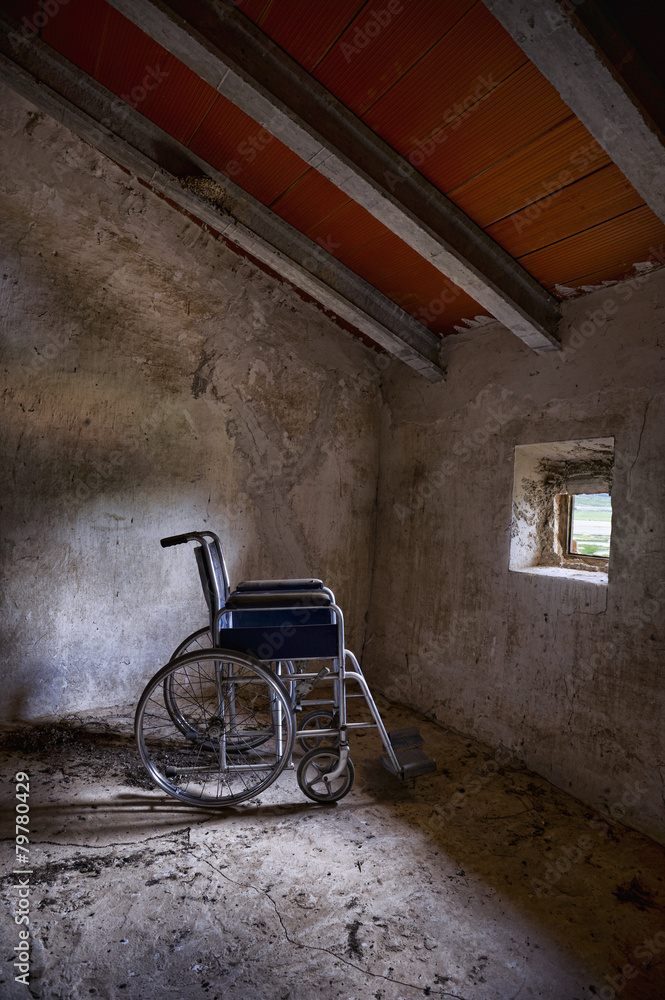 Wheelchair in an attic