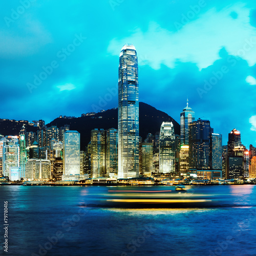 Canvas Print Hong Kong at Night