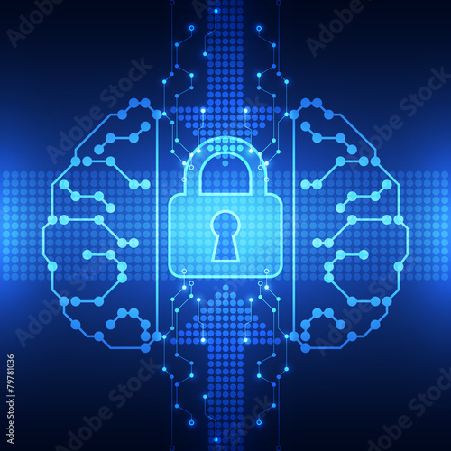 Abstract technology security network background, vector