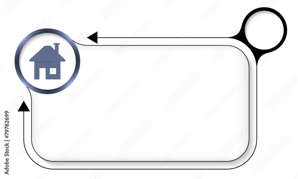 frame for any text with home symbol and arrow frame for any text with home symbol and arrow