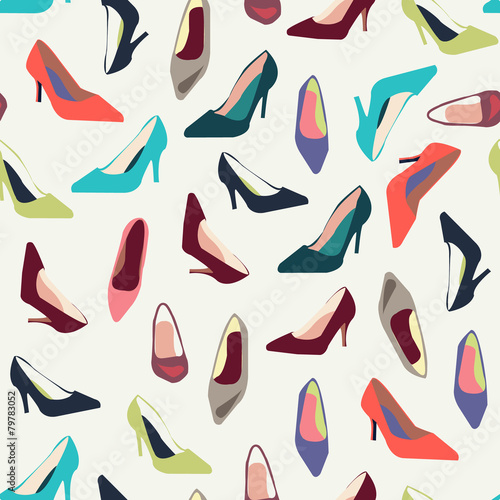 Pattern of women's shoes with heels