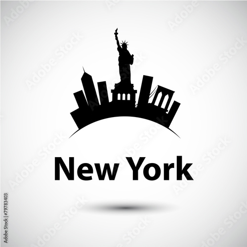 Vector silhouette of New York, USA