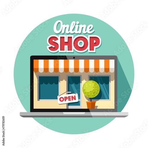 Online shopping concept. Vector illustration.