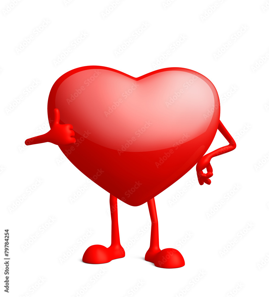 Heart character with thumbs up pose Heart character with thumbs up pose