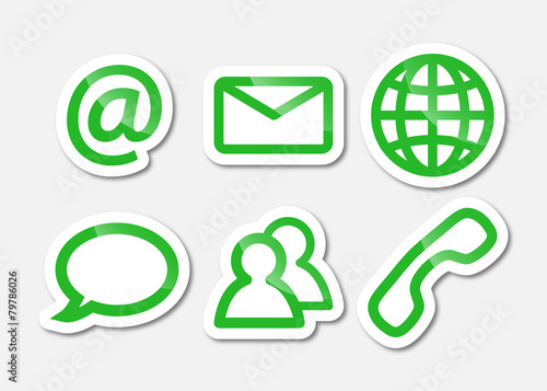 Kommunikation - Symbol Aufkleber - Konturen in Grün