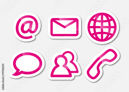 Aufkleber Kommunikation - Konturen in Magenta