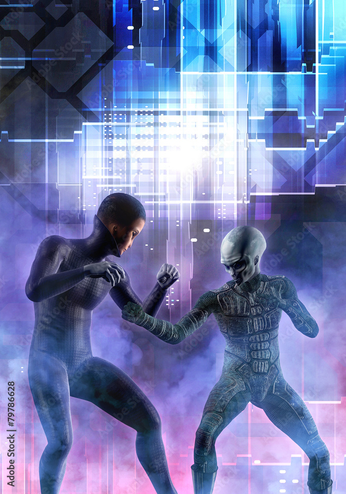 Fototapeta premium Fighting aliens