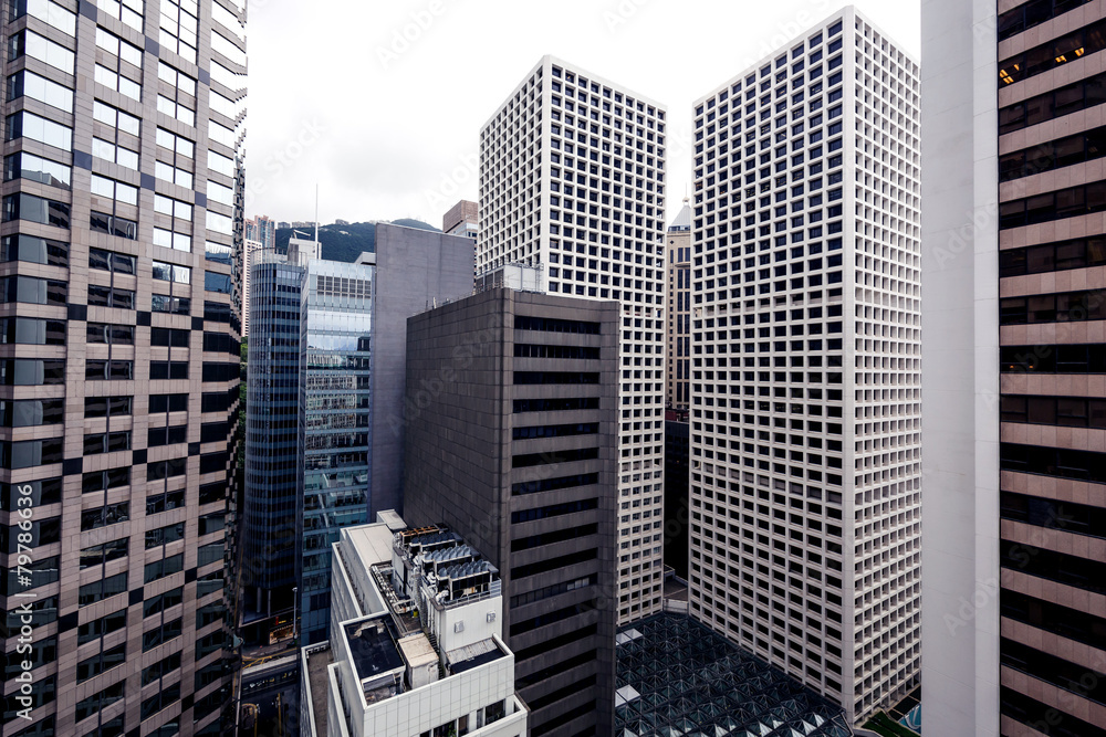 Buildings by day in Hong Kong