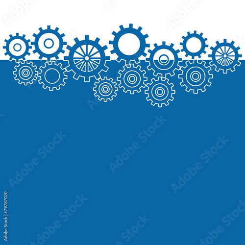 Blue Background With Gears