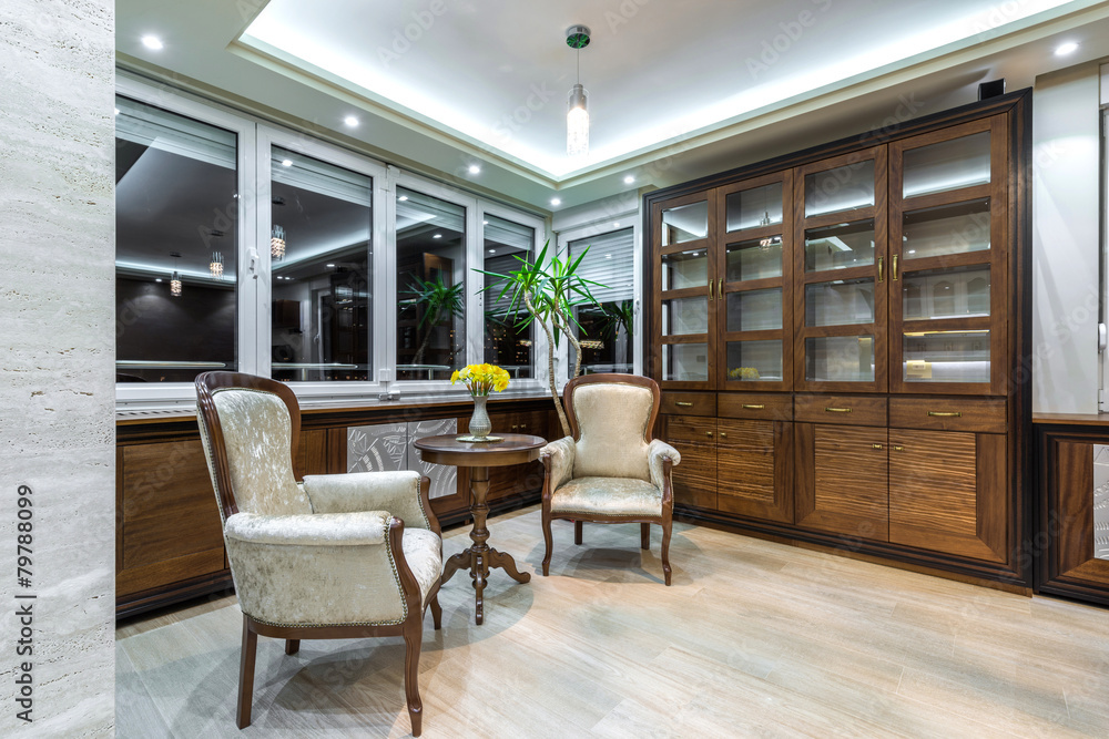 Fototapeta premium vintage table and armchairs