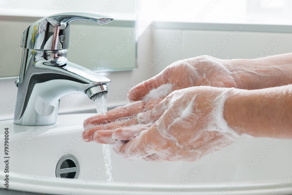 Hygiene. Cleaning Hands. Washing hands - obrazy, fototapety, plakaty 