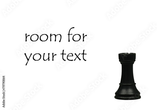 black rook chess piece with room for your text