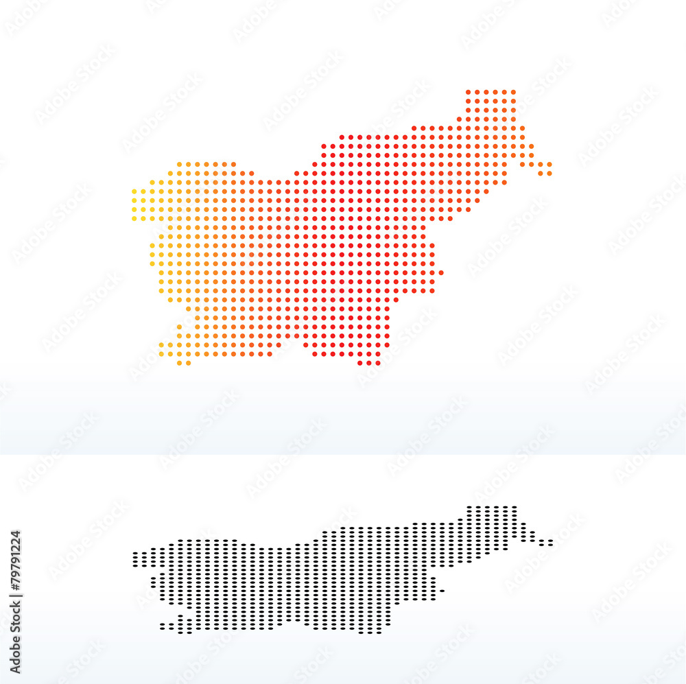Fototapeta premium Map of Republic Slovenia with Dot Pattern