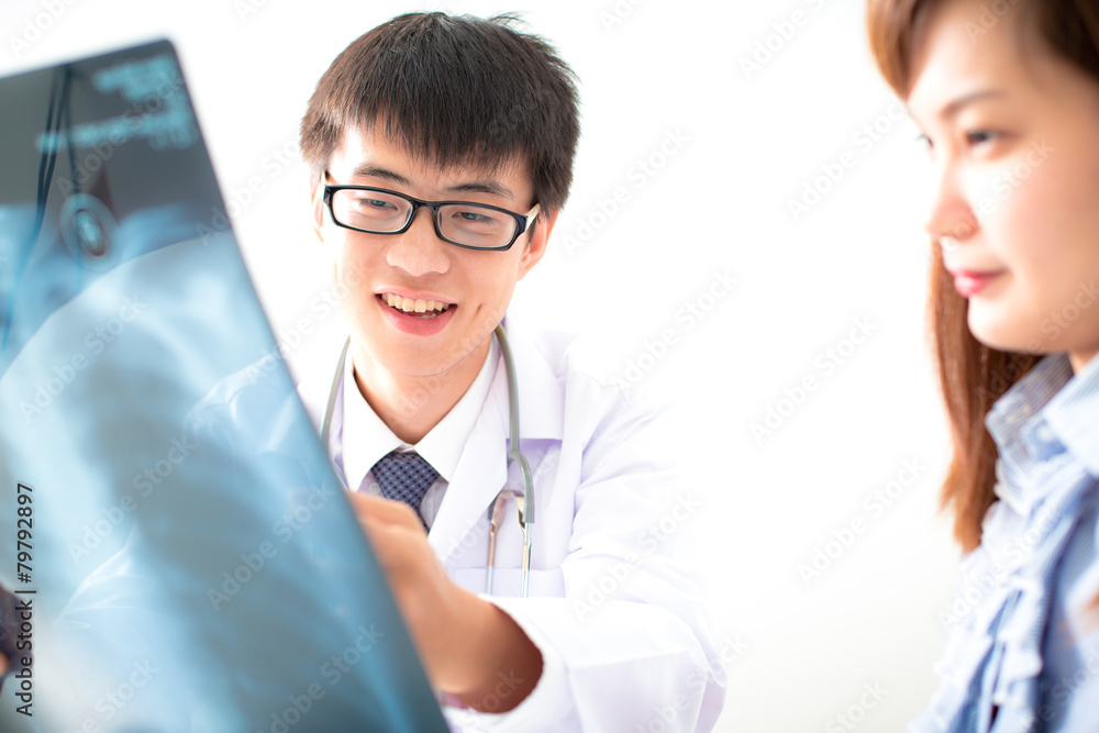 bright picture of male doctor with patient bright picture of male doctor with patient