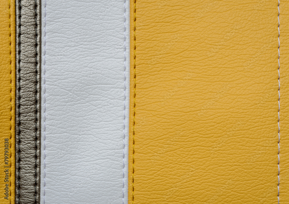 Fototapeta premium Yellow leather texture background