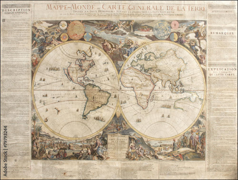 Naklejka premium Vintage World map