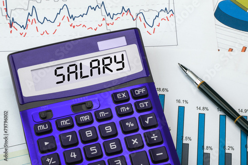 salary displayed on calculator photo