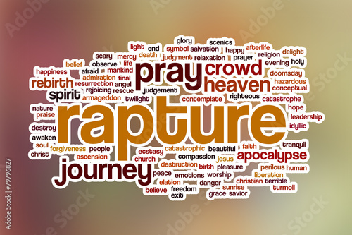 Photos Rapture word cloud with abstract background