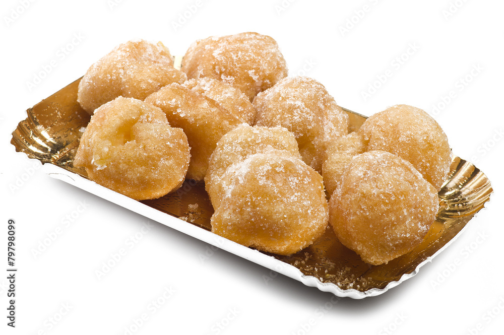 Group of carnival tortelli stuffed with custard Group of carnival tortelli stuffed with custard