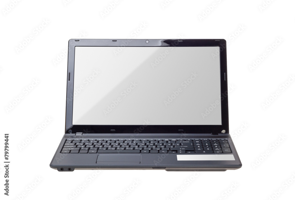 Electronic collection - Modern laptop isolated on white backgrou Electronic collection - Modern laptop isolated on white backgrou