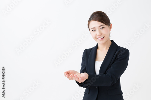 asian businesswoman isolated on white background