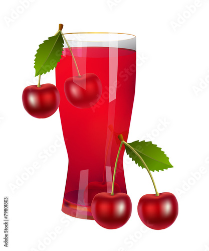 a glass of cherry juice