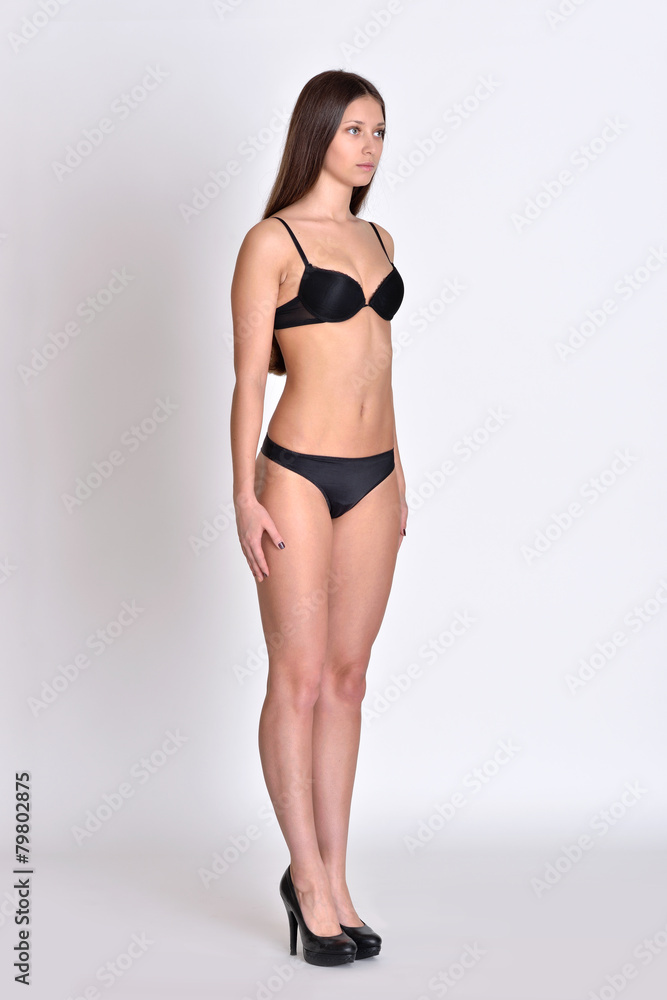 Woman in underwear full lengh in studio Woman in underwear full lengh in studio