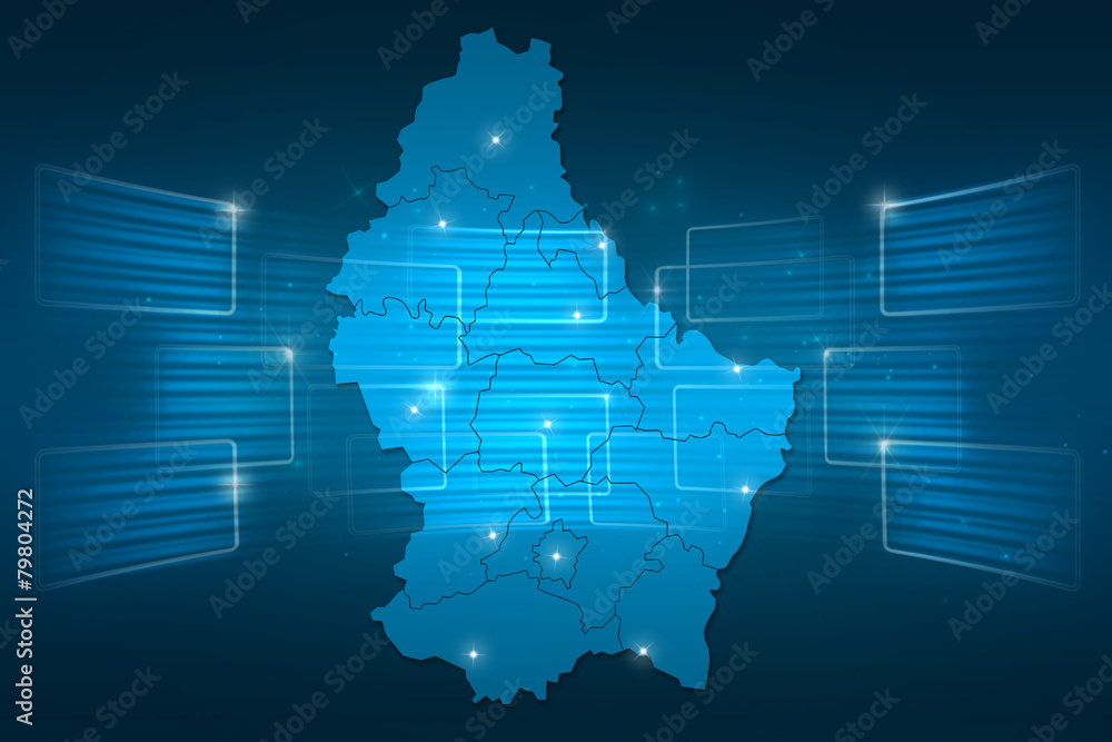 Luxembourg Map World map News Communication blue