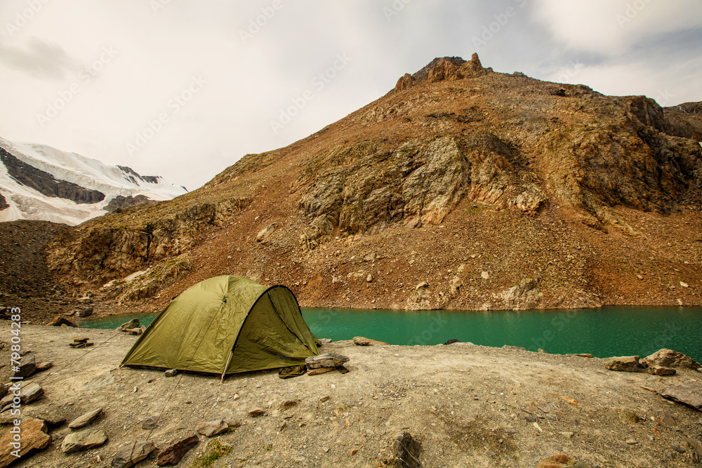 Tent on mountain top