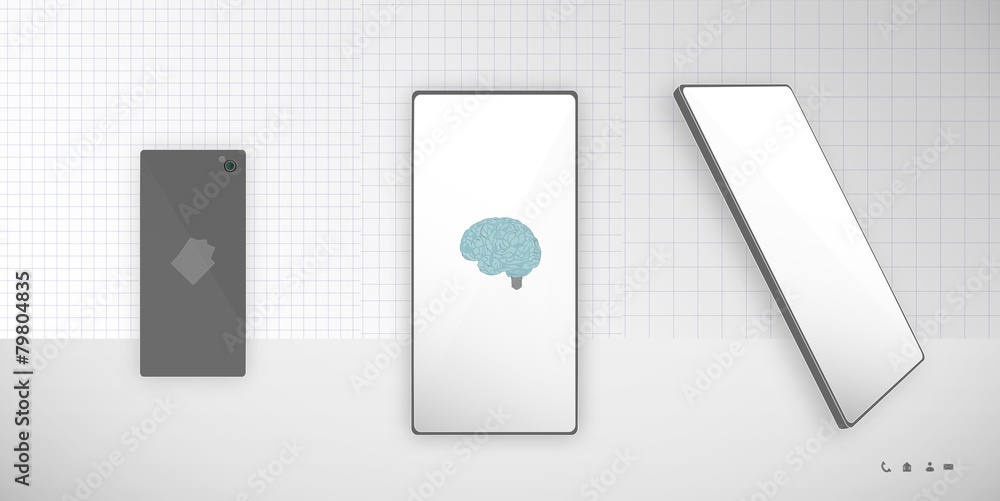 Fototapeta premium BRAIN ALL POSITION SMART PHONE
