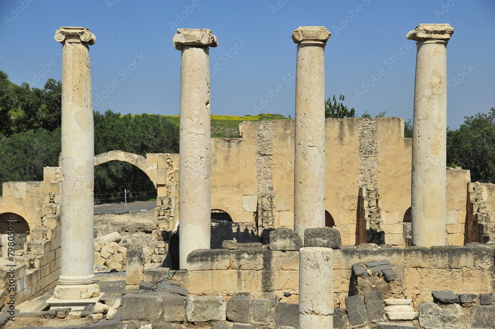 Stone columns in the Bet She'an National Park, Israel