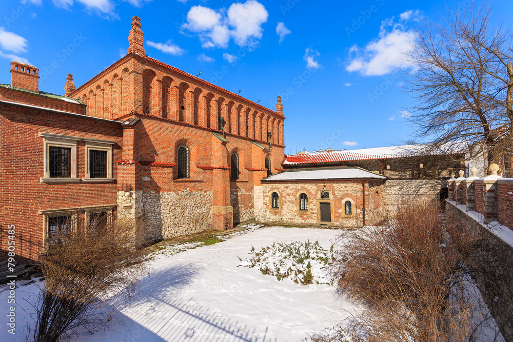 Fototapeta premium Old Jewish synagogue in Kazimierz district of Krakow, Poland