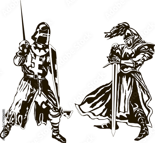 Two Medieval Knights Vector