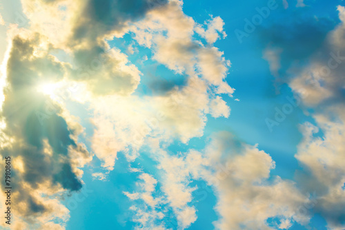 Canvas Print Blue clouds and sky