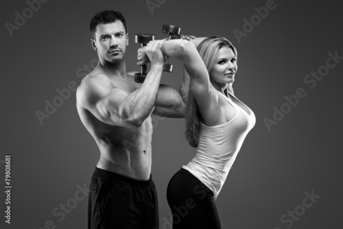 Sexy exerciser couple