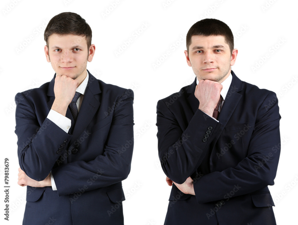 Two handsome businessmen isolated on white Two handsome businessmen isolated on white