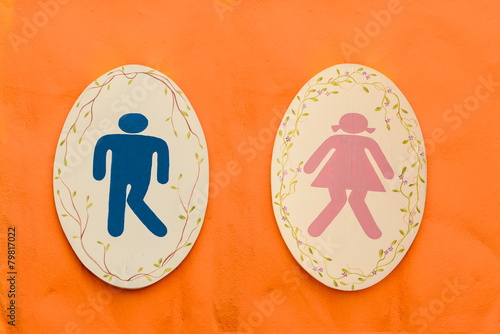 A man and lady toilet sign
