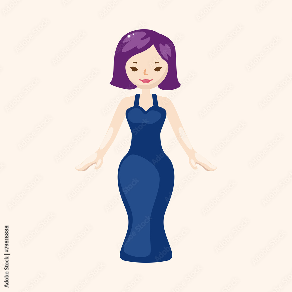 lady girl cartoon theme elements lady girl cartoon theme elements