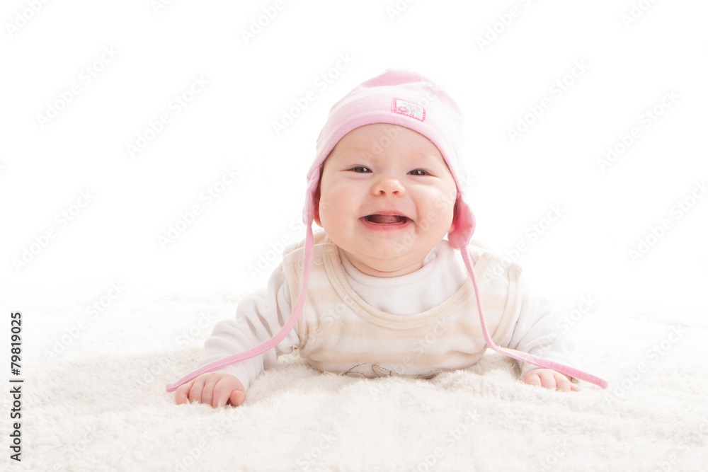 Lachendes Baby mit Mütze Lachendes Baby mit Mütze